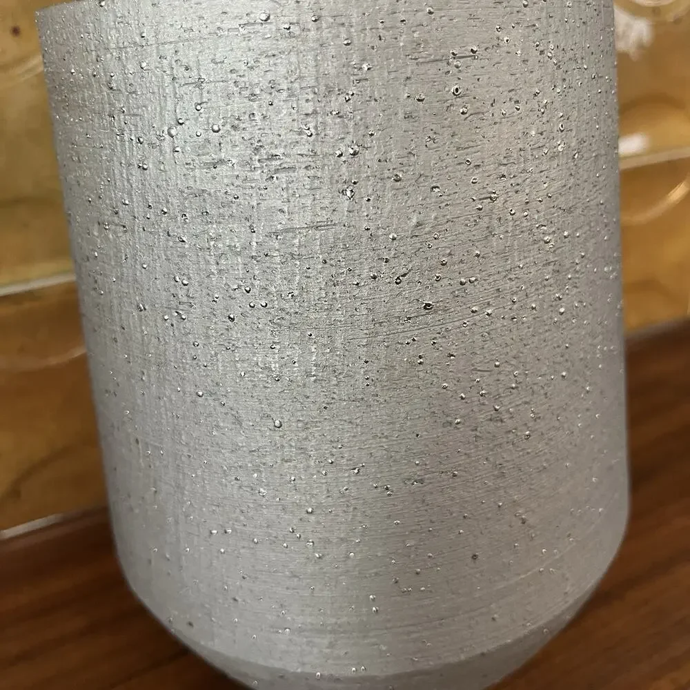 Rolling Greens Fusion Vase Round Textured Planter Silver 7.5